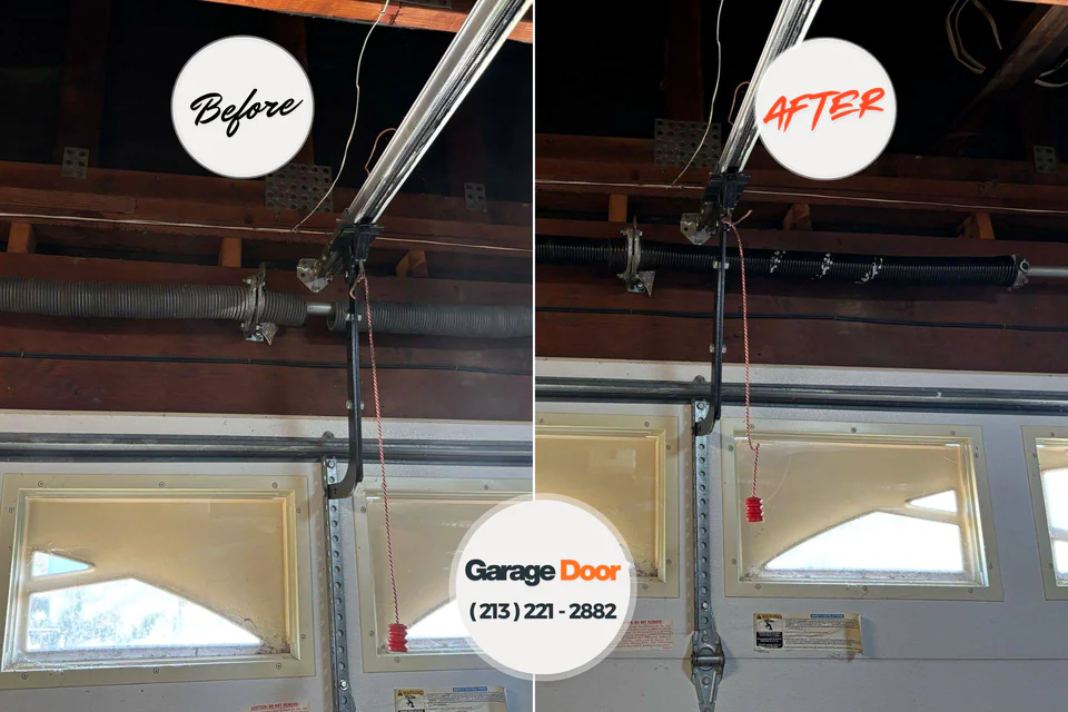 Before and after: garage door repair Chalfont, PA